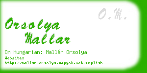orsolya mallar business card